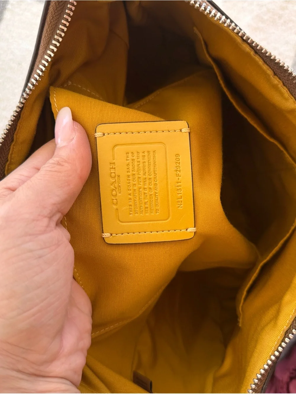 Coach Brown 2018 Laureal Hobo Bag with Yellow Trim